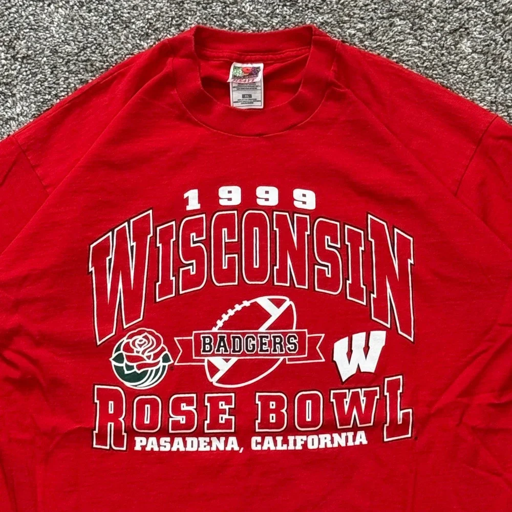 Vintage Wisconsin Badgers 1999‎ Rose Bowl T-Shirt Mens XL Fruit of the Loom 90s